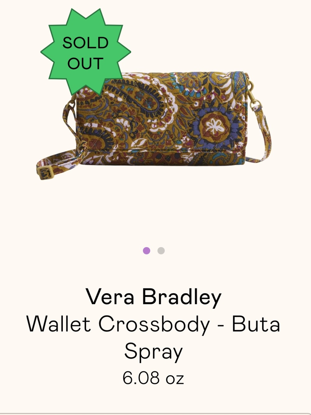Vera Bradley Brown Multi Buta Spray Wallet Crossbody